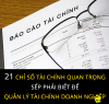 21 CHỈ SỐ TÀI CHÍNH QUAN TRỌNG SẾP PHẢI BIẾT